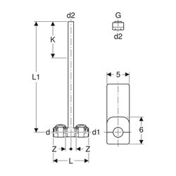 Geberit FlowFit Metallrohr-Anschluss-T-Stück mit Anschlussverschraubung für Eurokonu... GEBERIT-619420221 4025416601265 (Abb. 1)