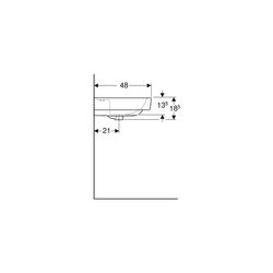 Geberit Renova Plan Waschtisch, Breite 70cm, Tiefe 48cm, Hahnloch mittig, ohne Überl... GEBERIT-501645001 4025410858009 (Abb. 1)