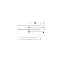 Geberit Renova Plan Waschtisch, Breite 85cm, Tiefe 48cm, Hahnloch mittig, Überlauf s... GEBERIT-501698008 4025410868343 (Abb. 1)