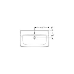 Geberit Renova Plan Waschtisch, Breite 85cm, Tiefe 48cm, Hahnloch mittig, ohne Überl... GEBERIT-501699001 4025410868350 (Abb. 1)