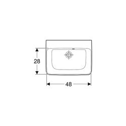 Geberit Renova Plan Handwaschbecken mit asymmetrischem Überlauf, 50x16,5x38cm, ohne ... GEBERIT-501630001 4025410866738 (Abb. 1)