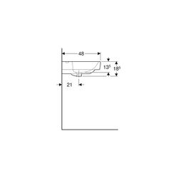 Geberit Renova Plan Waschtisch, Ablagefläche beidseitig, Breite 75cm, Tiefe 48cm, Ha... GEBERIT-501695001 4025410868091 (Abb. 1)