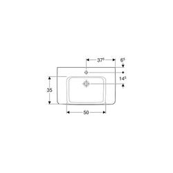 Geberit Renova Plan Waschtisch, Ablagefläche beidseitig, Breite 75cm, Tiefe 48cm, Ha... GEBERIT-501695001 4025410868091 (Abb. 1)