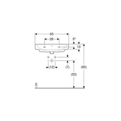 Geberit Renova Compact Waschtisch, Breite 65cm, Tiefe 40cm, Hahnloch mittig, Überlau... GEBERIT-501714001 4025410868428 (Abb. 1)