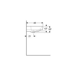 Geberit Renova Plan Waschtisch, Ablagefläche beidseitig, Breite 75cm, Tiefe 48cm, oh... GEBERIT-501697008 4025410868329 (Abb. 1)