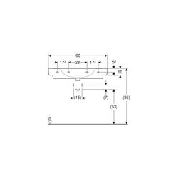 Geberit Renova Plan Waschtisch, Ablagefläche beidseitig, Breite 90cm, Tiefe 48cm, Ha... GEBERIT-501703001 4025410868268 (Abb. 1)
