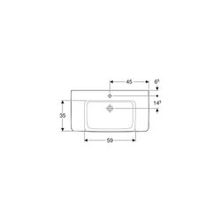 Geberit Renova Plan Waschtisch, Ablagefläche beidseitig, Breite 90cm, Tiefe 48cm, Ha... GEBERIT-501703001 4025410868268 (Abb. 1)