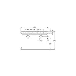 Geberit Renova Plan Doppelwaschtisch, Breite 130cm, Tiefe 48cm, ohne Hahnloch, Überl... GEBERIT-501712001 4025410868596 (Abb. 1)