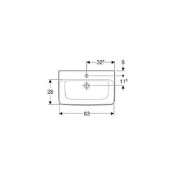 Geberit Renova Compact Waschtisch, Breite 65cm, Tiefe 40cm, Hahnloch mittig, ohne Üb... GEBERIT-501715001 4025410868732 (Abb. 1)