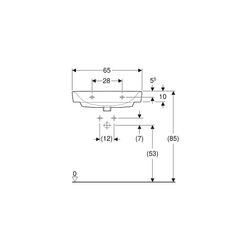 Geberit Renova Compact Waschtisch, Breite 65cm, Tiefe 40cm, ohne Hahnloch, ohne Über... GEBERIT-501717008 4025410868442 (Abb. 1)