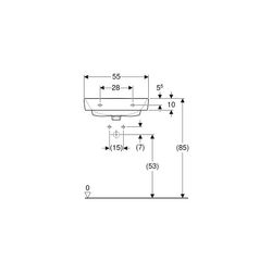 Geberit Renova Plan Waschtisch, Breite 55cm, Tiefe 44cm, Hahnloch mittig, ohne Überl... GEBERIT-501633008 4025410858399 (Abb. 1)