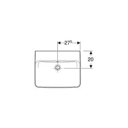 Geberit Renova Plan Waschtisch, Breite 55cm, Tiefe 44cm, ohne Hahnloch, Überlauf sic... GEBERIT-501634008 4025410858276 (Abb. 1)