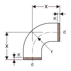Geberit PE Segmentbogen 90 Grad, Außendurchmesser 200mm... GEBERIT-370055161 4025416035480 (Abb. 1)