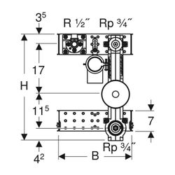 Geberit GIS Set Waschtisch für Standarmatur, einer Wasserzählerstrecke mit Unterputz... GEBERIT-461172001 4025410907042 (Abb. 1)