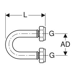 Geberit Abpressschlaufe mit Eurokonusverschraubungen G 3/4″, AD 5cm... GEBERIT-611369001 4025416487319 (Abb. 1)