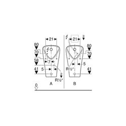 Geberit Narva Urinal Zulauf von hinten, Abgang von hinten, KeraTect, Weiß... GEBERIT-501655008 4025410950864 (Abb. 1)