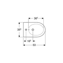 Geberit iCon Wandbidet geschlossene Form, Tiefe 53cm, Überlauf sichtbar, Weiß/KeraTe... GEBERIT-501898008 4025410945846 (Abb. 1)