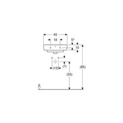Geberit Renova Plan Aufsatzhandwaschbecken, Breite 45cm, Tiefe 34cm, Hahnloch mittig... GEBERIT-501718001 4025410868459 (Abb. 1)