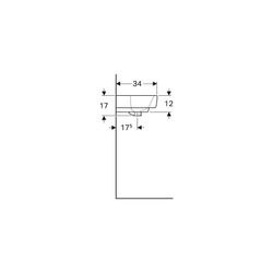 Geberit Renova Plan Aufsatzhandwaschbecken, Breite 45cm, Tiefe 34cm, Hahnloch mittig... GEBERIT-501718001 4025410868459 (Abb. 1)