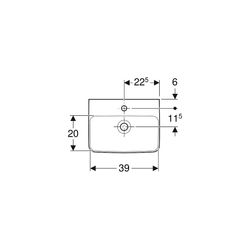 Geberit Renova Plan Aufsatzhandwaschbecken, Breite 45cm, Tiefe 34cm, Hahnloch mittig... GEBERIT-501718001 4025410868459 (Abb. 1)