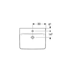 Geberit Renova Plan Aufsatzwaschtisch, Breite 60cm, Tiefe 48cm, Hahnloch mittig, Übe... GEBERIT-501721001 4025410868916 (Abb. 1)