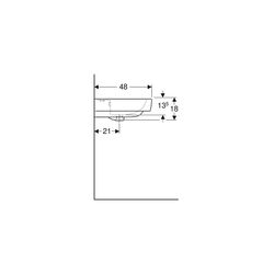 Geberit Renova Plan Aufsatzwaschtisch, Breite 65cm, Tiefe 48cm, Hahnloch mittig, Übe... GEBERIT-501723001 4025410868831 (Abb. 1)