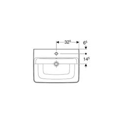 Geberit Renova Plan Aufsatzwaschtisch, Breite 65cm, Tiefe 48cm, Hahnloch mittig, Übe... GEBERIT-501723001 4025410868831 (Abb. 1)