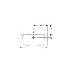 Geberit Renova Plan Aufsatzwaschtisch, Breite 70cm, Tiefe 48cm, Hahnloch mittig, Übe... GEBERIT-501724001 4025410868947 (Abb. 1)