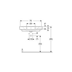 Geberit Renova Plan Aufsatzwaschtisch, Breite 75cm, Tiefe 48cm, Hahnloch mittig, Übe... GEBERIT-501725008 4025410869012 (Abb. 1)