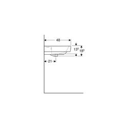 Geberit Renova Plan Aufsatzwaschtisch, Breite 75cm, Tiefe 48cm, Hahnloch mittig, Übe... GEBERIT-501725008 4025410869012 (Abb. 1)