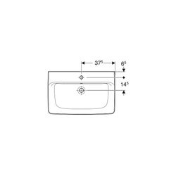 Geberit Renova Plan Aufsatzwaschtisch, Breite 75cm, Tiefe 48cm, Hahnloch mittig, Übe... GEBERIT-501725008 4025410869012 (Abb. 1)
