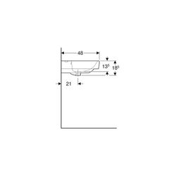 Geberit Renova Plan Aufsatzwaschtisch, Ablagefläche beidseitig, B 75cm T 48cm Hahnlo... GEBERIT-501726001 4025410868657 (Abb. 1)