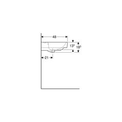 Geberit Renova Plan Aufsatzwaschtisch, Ablagefläche beidseitig, 90cm T 48cm Hahnloch... GEBERIT-501728008 4025410868855 (Abb. 1)