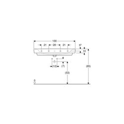 Geberit Renova Plan Aufsatzwaschtisch, Breite 100cm, Tiefe 48cm, Hahnloch mittig, Üb... GEBERIT-501729008 4025410868954 (Abb. 1)