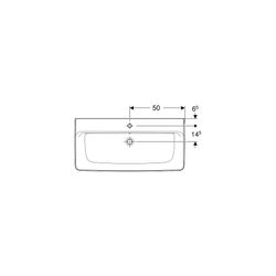 Geberit Renova Plan Aufsatzwaschtisch, Breite 100cm, Tiefe 48cm, Hahnloch mittig, Üb... GEBERIT-501729008 4025410868954 (Abb. 1)