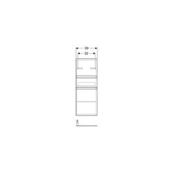 Geberit Renova Plan Mittelhochschrank mit 2 Türen, 1 Schublade, 39x105x36cm, Nussbau... GEBERIT-501922001 4025410905499 (Abb. 1)