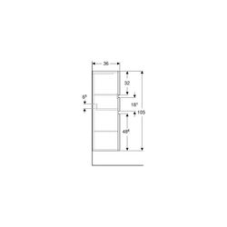 Geberit Renova Plan Mittelhochschrank mit 2 Türen, 1 Schublade, 39x105x36cm, Nussbau... GEBERIT-501922001 4025410905499 (Abb. 1)