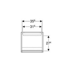 Geberit Renova Plan Mittelhochschrank mit 2 Türen, 1 Schublade, 39x105x36cm, Nussbau... GEBERIT-501922001 4025410905499 (Abb. 1)
