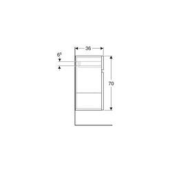 Geberit Renova Plan Seitenschrank mit 1 Tür, 1 Schublade, 39x70x36cm, Nussbaum hicko... GEBERIT-501921001 4025410905475 (Abb. 1)