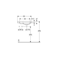 Geberit iCon Light Handwaschbecken mit Ablagefläche 53x13x31cm, Weiß, Hahnloch links... GEBERIT-501833001 4025410894533 (Abb. 1)