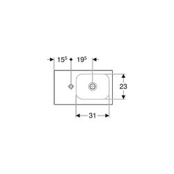 Geberit iCon Light Handwaschbecken mit Ablagefläche 53x13x31cm, Weiß, Hahnloch links... GEBERIT-501833001 4025410894533 (Abb. 1)
