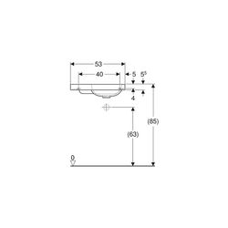 Geberit iCon Light Handwaschbecken mit Ablagefläche 53x13x31cm, Weiß, ohne Hahnloch,... GEBERIT-501833003 4025410894557 (Abb. 1)