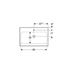 Geberit iCon Light Waschtisch, Breite 75cm, Tiefe 48cm, Hahnloch mittig, Überlauf si... GEBERIT-501835002 4025410894663 (Abb. 1)