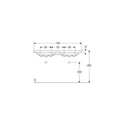 Geberit iCon Light Doppelwaschtisch, Breite 120cm, Tiefe 48cm, ohne Hahnloch, Überla... GEBERIT-501838003 4025410894915 (Abb. 1)