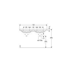 Geberit iCon Light Doppelwaschtisch, Breite 120cm, Tiefe 48cm, Hahnloch mittig, ohne... GEBERIT-501838005 4025410894939 (Abb. 1)