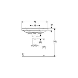 Geberit iCon Light Waschtisch mit Ablagefläche, Breite 75cm, Tiefe 48cm, Hahnloch mi... GEBERIT-501839006 4025410895028 (Abb. 1)