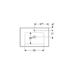 Geberit iCon Light Waschtisch mit Ablagefläche, Breite 75cm, Tiefe 48cm, Hahnloch mi... GEBERIT-501839006 4025410895028 (Abb. 1)