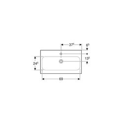 Geberit iCon Light Waschtisch verkürzte Ausladung, Breite 75cm, Tiefe 42cm, Hahnloch... GEBERIT-501842001 4025410895219 (Abb. 1)