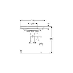 Geberit iCon Light Waschtisch verkürzte Ausladung, Breite 75cm, Tiefe 42cm, Hahnloch... GEBERIT-501842006 4025410895264 (Abb. 1)