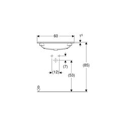 Geberit iCon Möbelwaschtisch, Breite 60cm, Tiefe 48cm, Hahnloch mittig, ohne Überlau... GEBERIT-501843001 4025410895295 (Abb. 1)